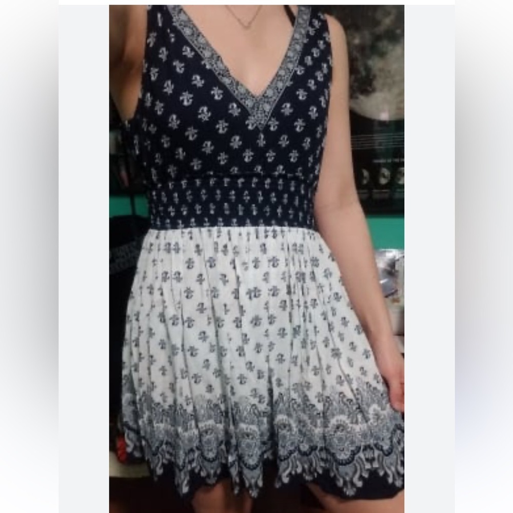 Aeropostale Navy and White Dress size M
